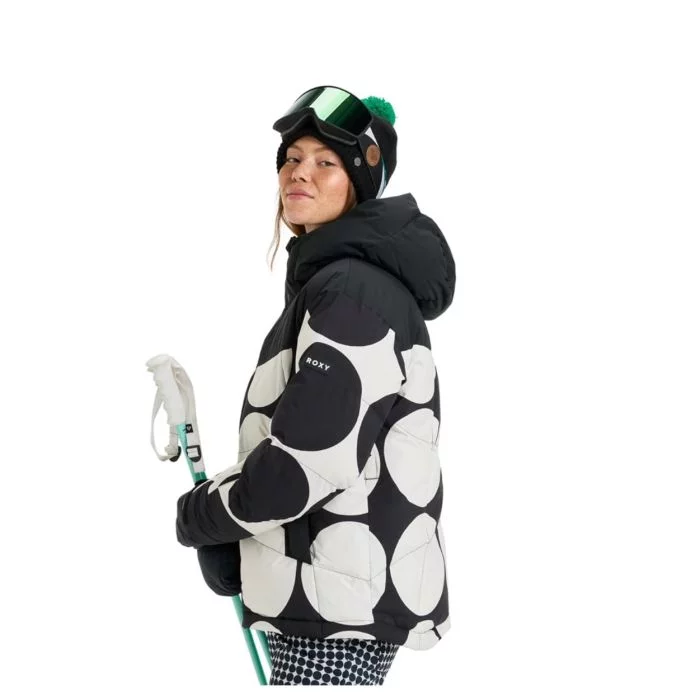 Roxy\u0020Relofted\u0020Puffy\u0020Jacket\u0020True\u0020Black\u0020Big\u0020Dots
