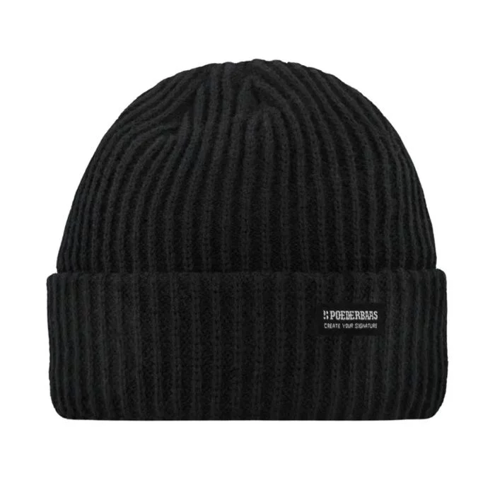 Poederbaas\u0020Royal\u0020Rib\u0020Beanie\u0020zwart